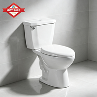 Kloset Duduk Keramik Dua Bagian Sistem Siphon S-trap untuk Kamar Mandi