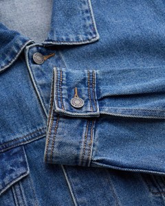 Veste en jean décontractée pour homme, manches longues, fermeture à bouton unique, col rabattu, coupe régulière, respirante, écologique, anti-UV - Product Image 6
