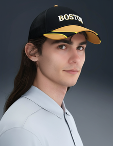 Gorra Trucker de Seis Paneles con Malla Bordada en 3D y Bloques de Color, Estilo Deportivo Urbano, Tela Twill, Apta para Negocios - Product Image 2