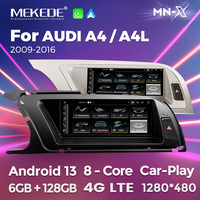 MEKEDE MNX android autoradio écran lecteur dvd prise en charge dvr dsp wifi 4g DAB OBD pour 8.8 pouces Audi A4 2009-2016 8.8 pouces