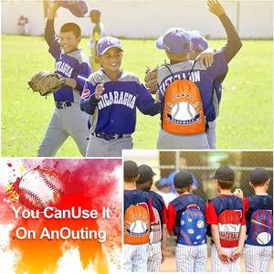 Top Quality Baseball Unisex Drawstring Backpack <b>Bag</b> Sport Gym <b>Travel</b> Swim - Product Image 4