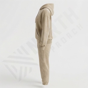 Survêtement pour femme 100% Coton Vintage Uni Hiver, personnalisé, pour l'entraînement, le jogging et les tenues décontractées, mi-lourd, respirant et doux - Product Image 2