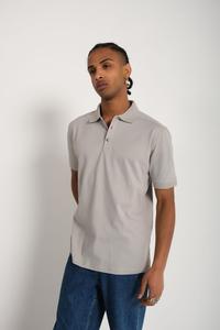 Básico de los hombres de color rosa sólido Muscle Fit para Polo camisa 100% de algodón clásico Botón de manga corta con estilo para los deportes de negocios de punto - Product Image 3