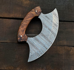 Cuchillo de Damasco tradicional completo Tang multiusos cortador de Pizza hacha cortador de carne utilidad cortador de pizza cuchillo hacha Funda de cuero - Product Image 6