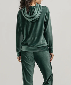 Sudadera con capucha para mujer, de forro polar grueso, manga larga, con botón frontal, para invierno, de alta calidad, marca Ako - Product Image 3