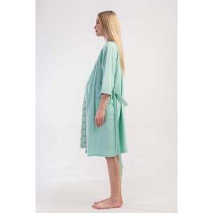 KADIN P.SUPREM CIFT PATLI KISA KOL HAMILE TUNIK+3/4 KOL CEPLI SABAHLIK TAKIM - VERT - VERT - Product Image 2