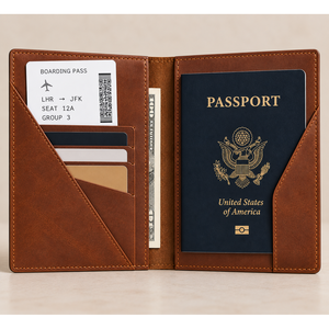 Portefeuille de voyage en cuir véritable - Organisateur minimaliste pour passeport - Logo personnalisé OEM ODM - Product Image 2