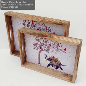 Nouveau plateau de service en bois jetable pour les fêtes et les mariages Assiette Hotelware pour le service des aliments - Product Image 2