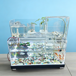 Nuevo Acuario Cuadrado de Acrílico LED de 2 Niveles 2026 con Autolimpieza, Tanque para Peces de 50L y Cámara de Gravedad Cero 'Flying Fish' - Product Image 1