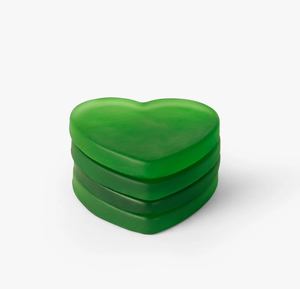 ที่รองแก้วไม้เรซิ่นอีพ็อกซี่ทำมือถาดรองแก้วเรซินรูปร่างหัวใจสีเขียวจากอินเดีย - Product Image 1