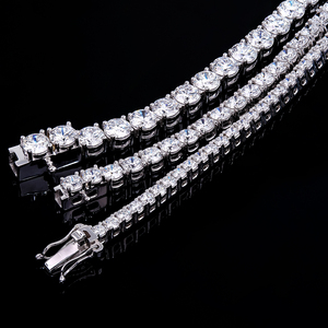 Pulsera de tenis de diamantes cultivados en laboratorio con certificación IGI, de alta calidad, con corte brillante, DEF VS-VVS, cadena de eslabones de plata 925, joyería. - Product Image 4