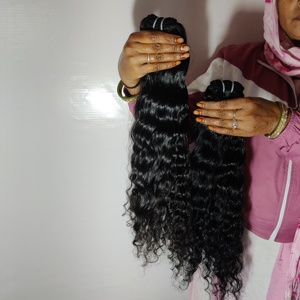 100% vente en gros machine double trame faisceaux bouclés naturels non transformés extensions de cheveux humains temple indien vierge - Product Image 4