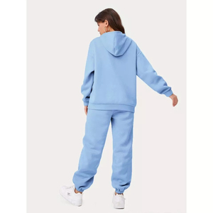 El mejor diseño logotipo personalizado Mujer talla grande chándal transpirable Patchwork capucha entrenamiento Jogging Wear - Product Image 4