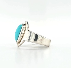 แหวนพลอยสีเงินสเตอริงทำมือ925 decemember หินเครื่องประดับงานแต่งงานแบบคลาสสิกนอนหลับครบรอบปีที่สวยงามเทอร์ควอยซ์ - Product Image 2