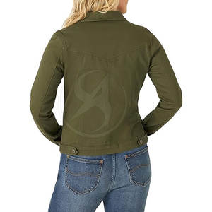 แจ็กเก็ตยีนส์สำหรับผู้หญิงเสื้อแจ็กเก็ตยีนส์ระบายอากาศได้ดีดีไซน์ตามสั่ง - Product Image 3