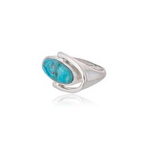Mohave <b>Turquoise</b> <b>Ring</b> 925 Sterling Silver Blue Gemstone Statement <b>Ring</b> Handmade Jewelry Unique Gift for Her Elegant Bohemian - Product Image 4