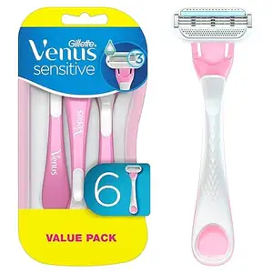 Gillette Venus Sensitive Rasoirs jetables pour femmes à la peau sensible, offre un rasage de près confortable, 6 pièces