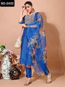 Lehenga choli georgette dupatta ออกแบบลำดับงานปักลายสำหรับชาวอินเดีย - Product Image 5