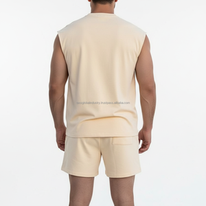 Conjunto Deportivo Personalizado Unisex Ligero y Ajustado de Camiseta sin Mangas y Pantalones Cortos para Entrenamiento de Fisicoculturismo - Product Image 3