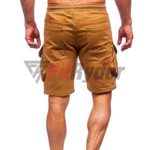 Pantalones cortos de chándal sólidos informales de calle alta para hombre, pantalones cortos Cargo de tela de punto transpirable de secado rápido de alta calidad con cierre de cordón OEM - Product Image 2