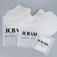 Sacs à fermeture éclair mats personnalisés avec impression de logo, petits sacs à fermeture éclair en PVC givré pour bracelet, boucles d'oreilles, collier, bague