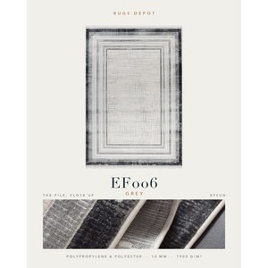 พรมโพลีโพรพิลีนและโพลีเอสเตอร์ขายส่ง EFSUN EF006 สีเทา ผลิตด้วยเครื่องจักร พรมตุรกีสำหรับห้องนั่งเล่น โครงการโรงแรม - Product Image 2