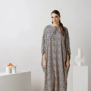 Mooie Effen Kaftan Strandkleding Cover Up Lange Zijden Satijnen Kaftan Jurk Designer Kaftan Tops Feestkleding Kaftan Lichtgewicht