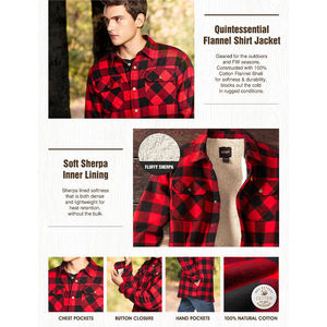 Stand Collar Spring Full Sleeve Custom Color Oversized Cotton <b>Flannel</b> Checked Rain <b>Jacket</b> Shirt <b>Jacket</b> Casual <b>Men</b> <b>Flannel</b> Shirt - Product Image 6