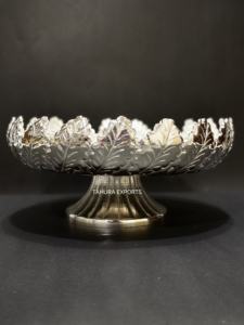 2026 Leaf Style With Stand Chocolate Serving <b>Tray</b> Silver <b>Tray</b> Food Dessert Display for Hotel <b>Table</b> Decor <b>Tray</b> At Low Prices - Product Image 3