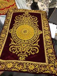 Zardozi พรมเพชรทำด้วยมือทรงสี่เหลี่ยมสไตล์วินเทจชาติพันธุ์ผ้าแขวนตกแต่งสำหรับสำนักงานร้านอาหารหรือบ้าน - Product Image 4