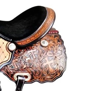 Silla de Montar de Cuero Genuino Marrón de Alta Calidad Estilo Western para Caballos de Rancho y Carreras Inglesas Barkat Overseas B71786 con Estructura de Madera - Product Image 5