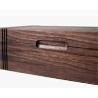 Boîte à thé en bois rectangulaire, boîte à bijoux, fabrication artisanale, finition noyer foncé de haute qualité, fermeture à clé carrée, style classique, boîte de rangement pour la maison