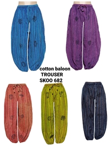 Moda verano algodón globo ajuste pantalón lavado estilo Vintage tela transpirable tamaño libre para la calle y salón desgaste - Product Image 5