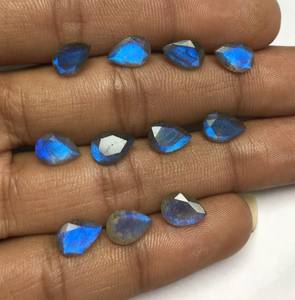 Lot of <b>10</b> Natural Labradorite Blue Flashy Cabochon Gemstones Mix Shape Loose Stones for Jewelry Making - Product Image 4