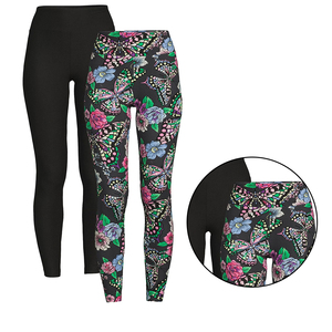 Leggings longs taille haute pour femme, imprimé animal, coupe-vent, poche invisible, extensibles, tricotés, en Spandex et Polyester, 140g, Hiver - Product Image 1