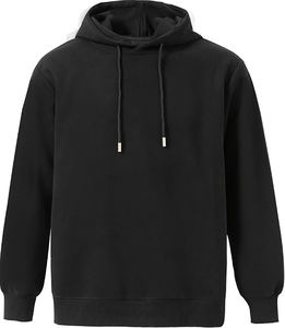 Unisex Cotton <b>Fleece</b> Oversized Pullover Hoodie Wholesale BD Supplier Custom Logo Embroidered <b>Black</b> Plain <b>Men</b> Sweatshirts - Product Image 5