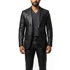 Traje de Cuero de Nuevo Estilo para Hombre, Diseño Clásico y Elegante, Ajuste Cómodo, Ideal para Reuniones, Fiestas y Uso Diario con Estilo - Product Image 4