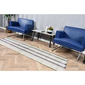 พรมวินเทจสไตล์ตุรกี ขนาด 1.9x6.5 ฟุต (59x198 ซม.) พรมคิลิมสีขาวล้วน - Product Image 4