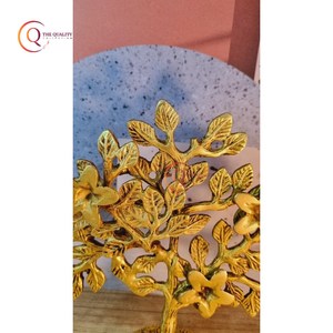 รูปปั้นรูปใบไม้สีทองทองเหลืองโต๊ะฐานหินอ่อนฐานอลูมิเนียมสีเงินทองสำริดสีดำสำหรับตกแต่งบ้าน - Product Image 3