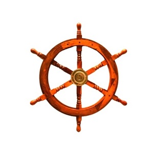 Handcrafted 16-Inch Nautical Wooden Ship Wheel Black Aluminium Hub & Handle Elegant Home or <b>Office</b> Wall Decor - Product Image 5