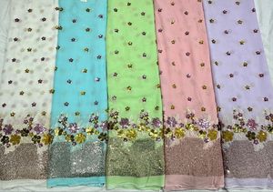 Best Quality Luxury Design Embroidery Viscose Georgette Fabric From Indian Supplier Available at Affordable Price - Product Image 2