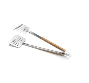 Высокое качество нержавеющая сталь деревянная ручка барбекю сервировочный Тонг для домашней кухни использовать металлический тонг в горячей продаже цена