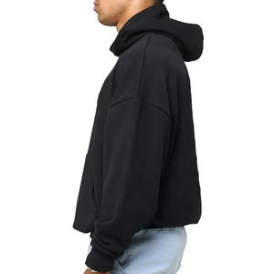 เสื้อฮู้ดผ้าคอตตอนแขนยาวสำหรับผู้ชายเสื้อฮู้ดไหล่ตกแบบใหม่ - Product Image 3