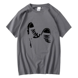 เสื้อยืดผ้าฝ้าย100% สำหรับผู้ชายลายผ้าย้อมสีพื้นเสื้อยืดทรงหลวมแขนสั้นลำลองออกแบบได้ตามต้องการ - Product Image 2