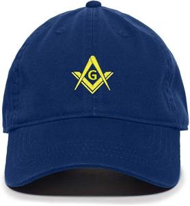 Gorra de Béisbol con Símbolo Masónico de Diseño Tecnológico, Bordada en Algodón, Ajustable, Tipo de Tela 100% Algodón - Product Image 1