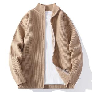 <b>Men's</b> 2025 New Style Zip up Pure Color Knit <b>Cardigan</b> Stand Collar Korean Fashion Autumn Winter Sweater Coat - Product Image 2