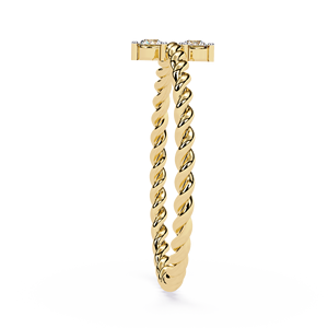 Bague de mariage éternelle simple en diamant naturel, avec deux diamants et un anneau torsadé, bague de fiançailles halo en diamant - Product Image 4