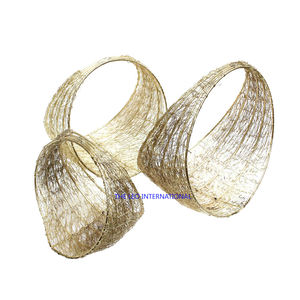 Golden Plated Basket Direct Factory Rate Round Shape Gold Metal <b>Gift</b> <b>Hamper</b> Basket High Quality Metal Customized Basket - Product Image 3