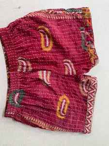 Pantalones cortos de algodón Vintage de cintura alta para mujer, pantalones cortos de playa bordados Kantha hechos a mano, transpirables para la temporada de primavera, gran oferta - Product Image 5