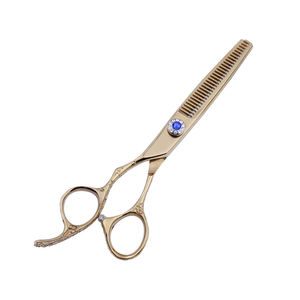 Tijera para adelgazar el cabello para salón de belleza, hoja recta afilada, 32 dientes, apósitos para el cabello, Tijera con reposapiés y tornillo elegante - Product Image 2